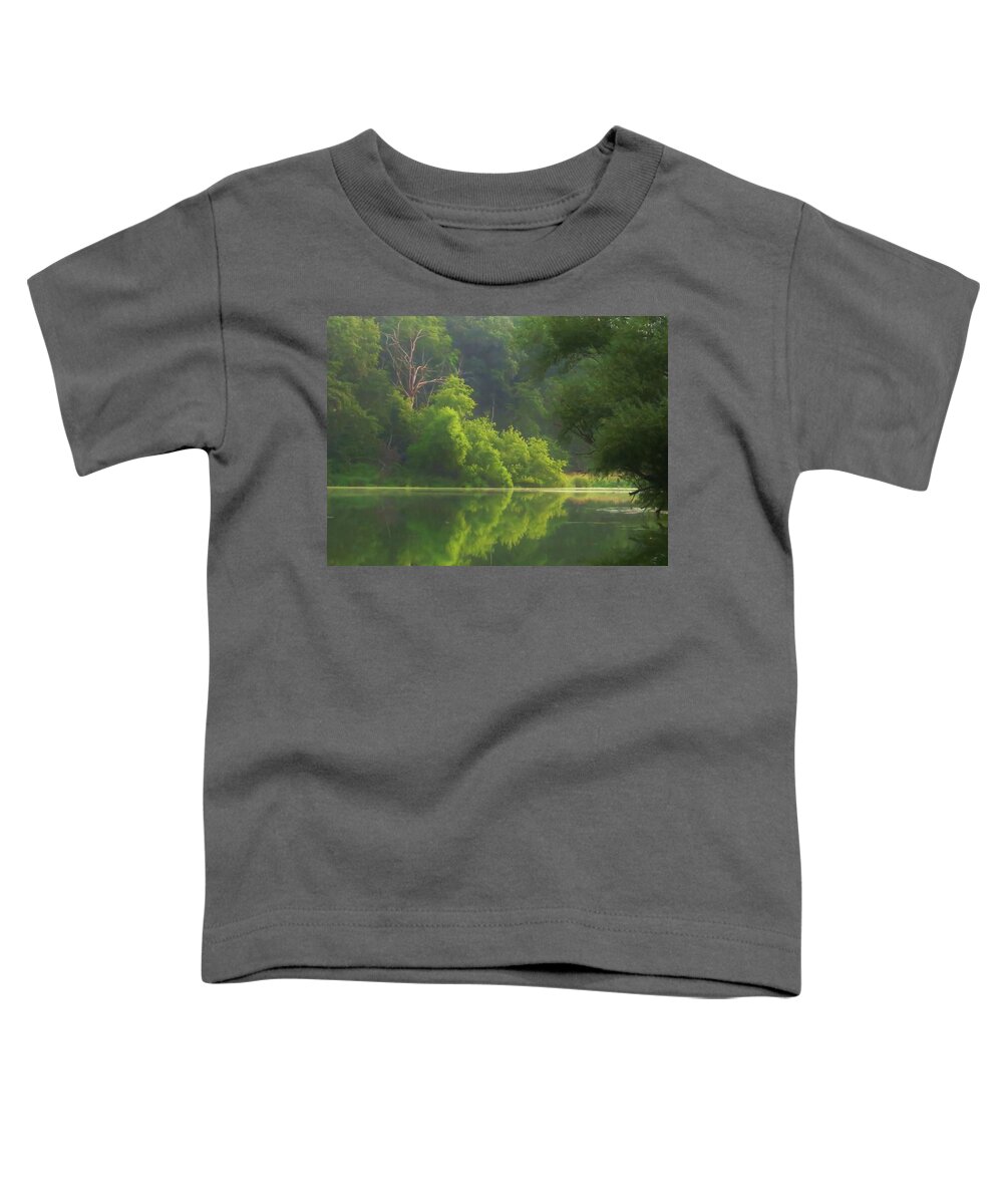 Trees Toddler T-Shirt featuring the photograph Misty Green Morning by Lori Frisch