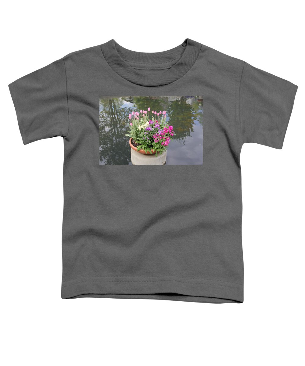 Flowers Toddler T-Shirt featuring the photograph Mixed Flower Planter by Allen Nice-Webb