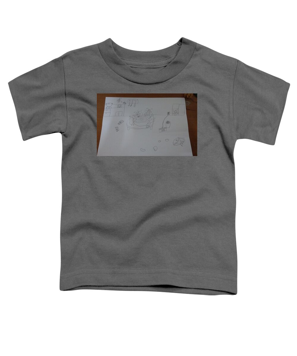 #mold Toddler T-Shirt featuring the drawing Mold party by Sari Kurazusi