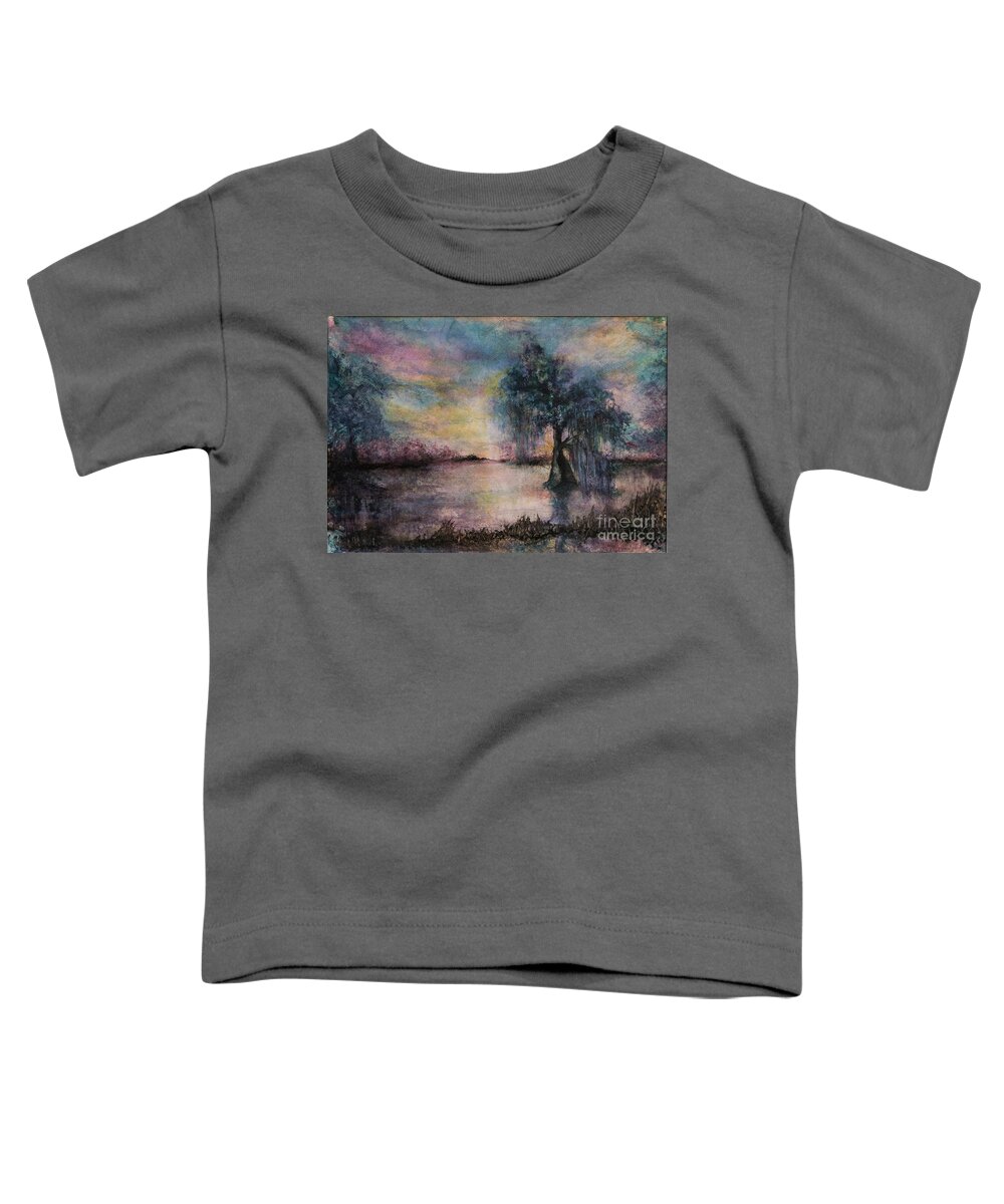 Landscape Toddler T-Shirt featuring the painting Moody Moss by Francelle Theriot
