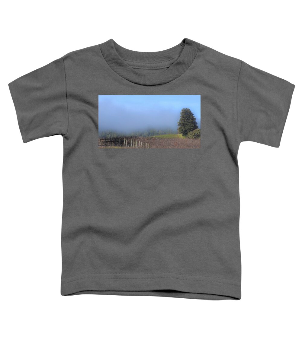 Anderson Valley Toddler T-Shirt featuring the photograph Morning at the Vinyard by Lisa Dunn