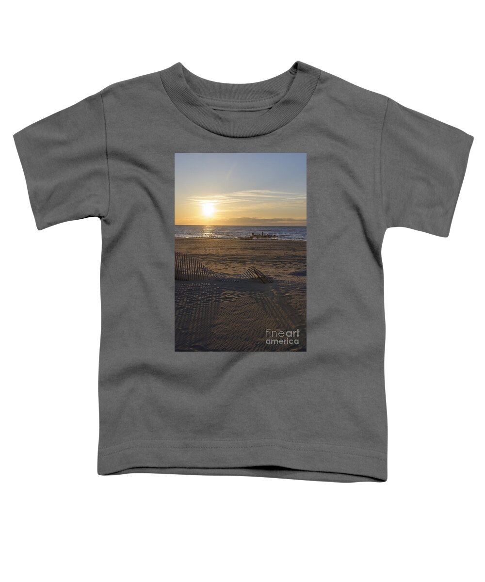 Jetty Toddler T-Shirt featuring the photograph Morning Fishing in Asbury II by Debra Fedchin