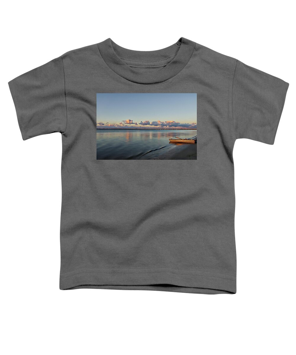 Boat Toddler T-Shirt featuring the photograph Morning Run by Stoney Lawrentz