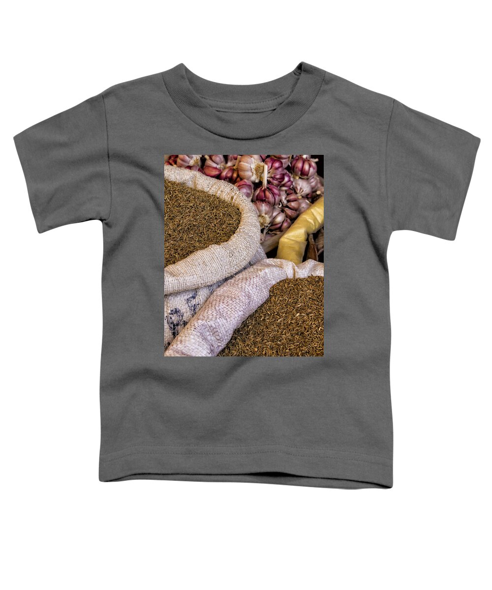 Herbs Toddler T-Shirt featuring the photograph Moroccan Herbs and Garlic by Lindley Johnson