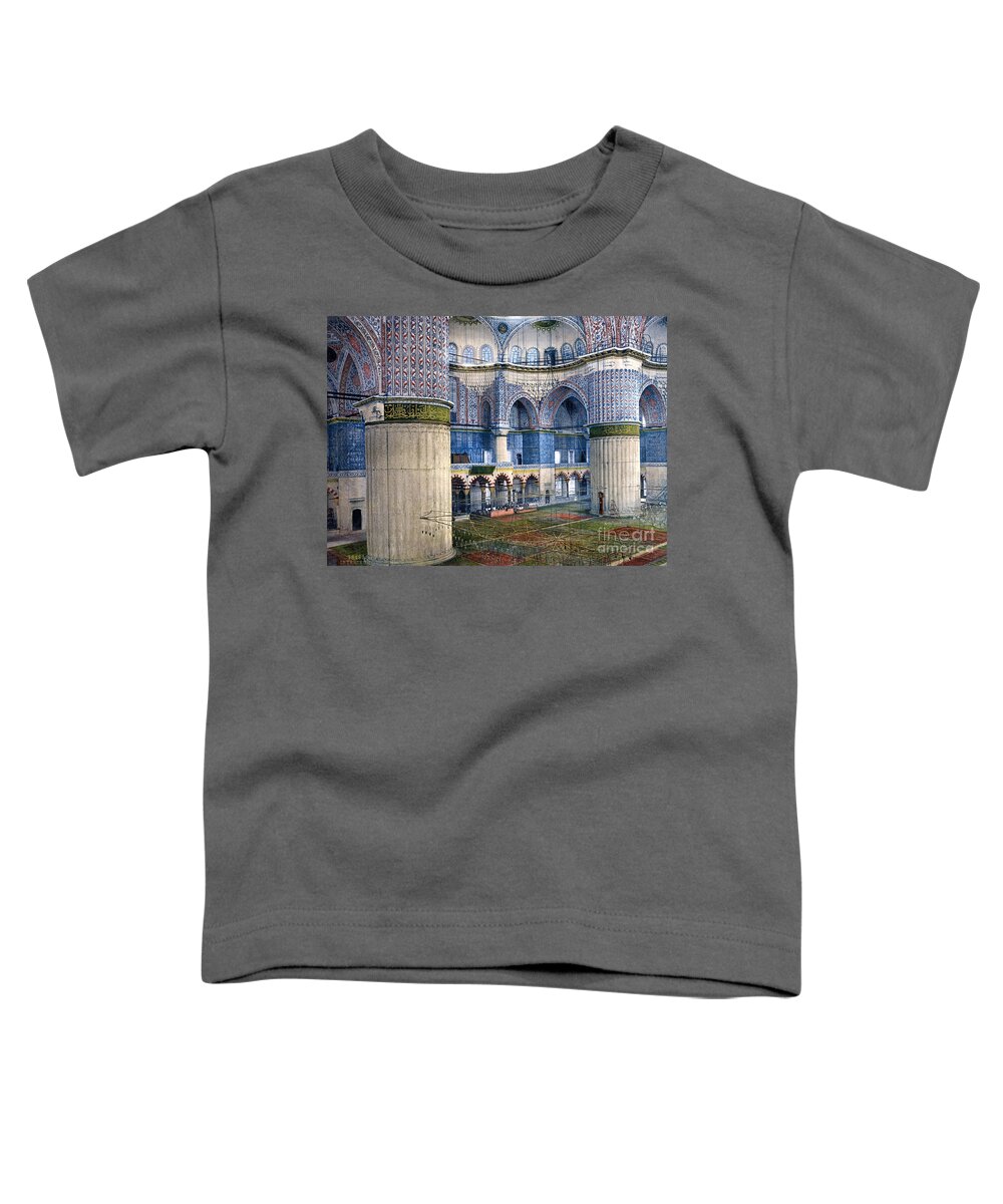 Mosque Of Sultan Ahmet I Toddler T-Shirt featuring the painting Mosque of Sultan Ahmet I by Celestial Images