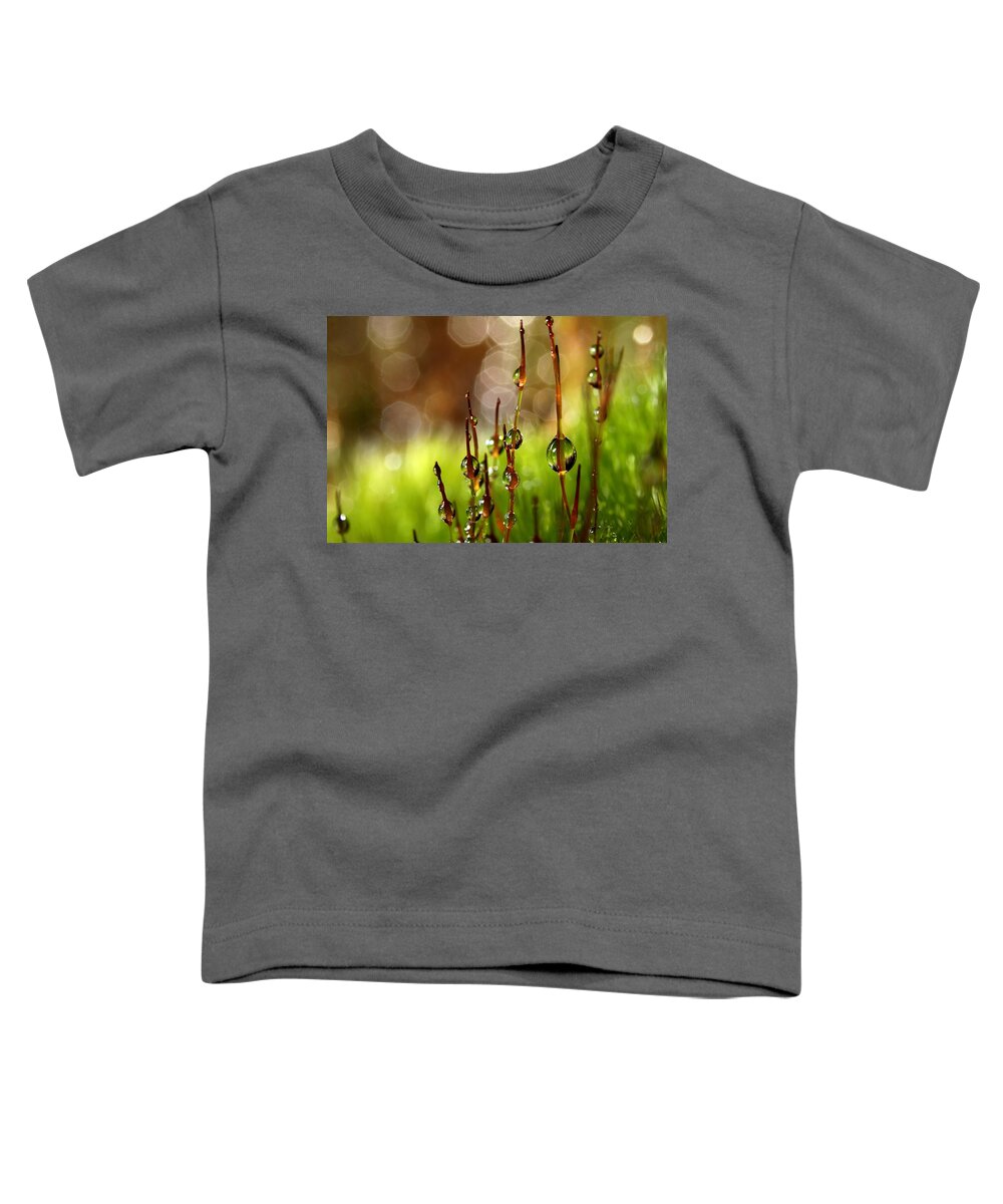 Moss Toddler T-Shirt featuring the photograph Moss Sparkles by Sharon Johnstone