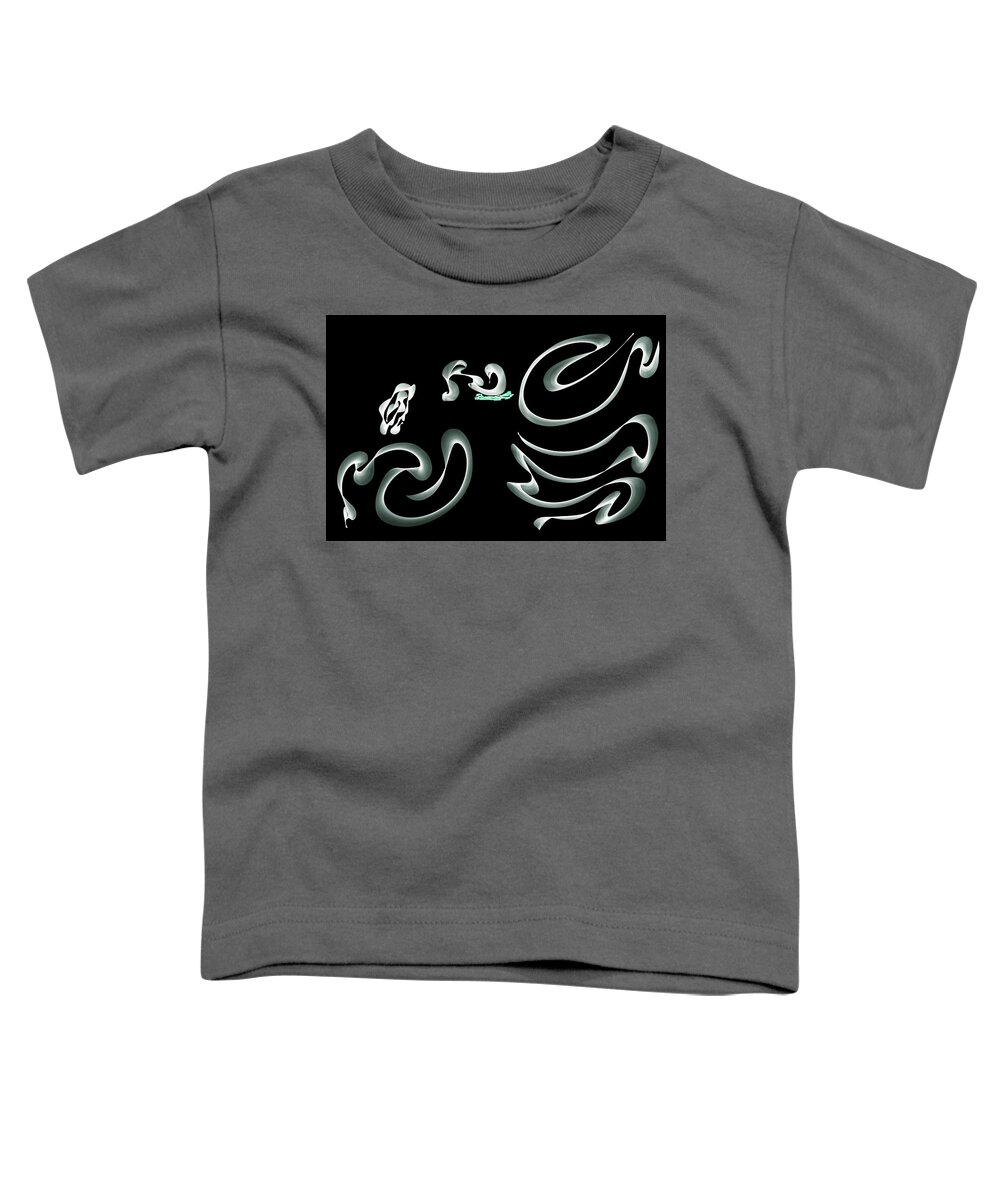 Abstract Toddler T-Shirt featuring the digital art Mostly black and white #g7 by Leif Sohlman