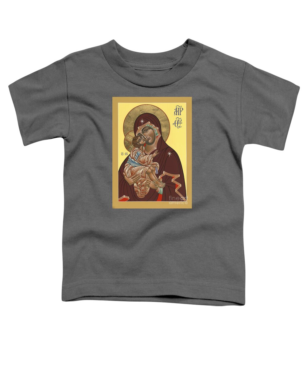 Mother Of God Toddler T-Shirt featuring the painting Mother of God Virgin of the Don 187 by William Hart McNichols