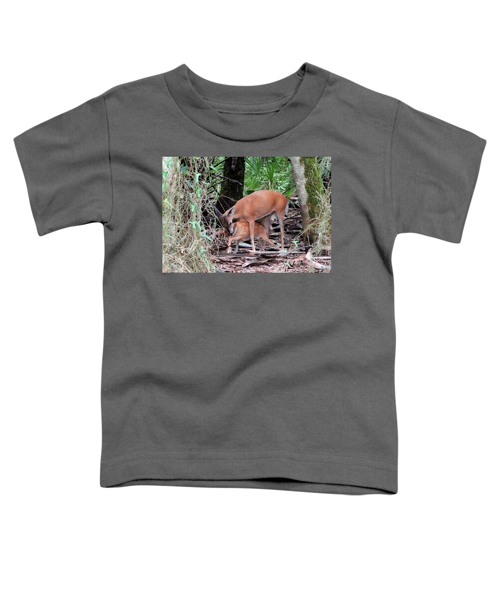 Doe Toddler T-Shirt featuring the photograph Mother's Care by Rosalie Scanlon