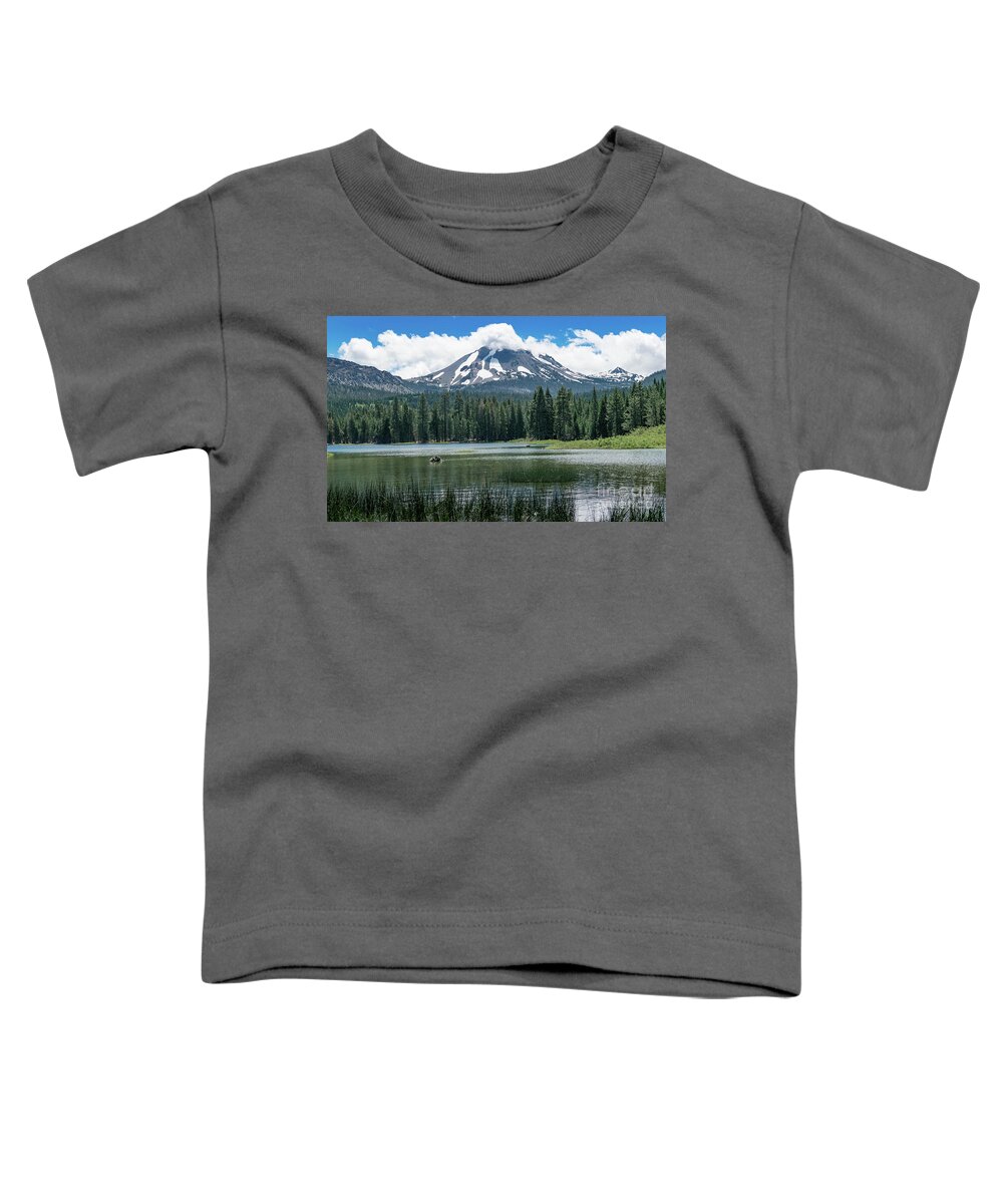 Lassewn Toddler T-Shirt featuring the photograph Mount Lassen over Manzanita Lake by Jeff Hubbard