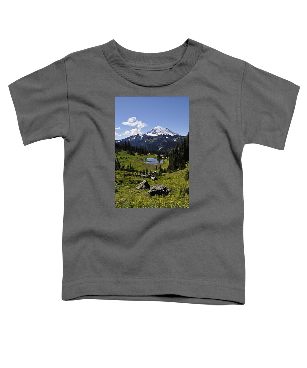 Colorful Toddler T-Shirt featuring the photograph Mount Rainier by Pelo Blanco Photo