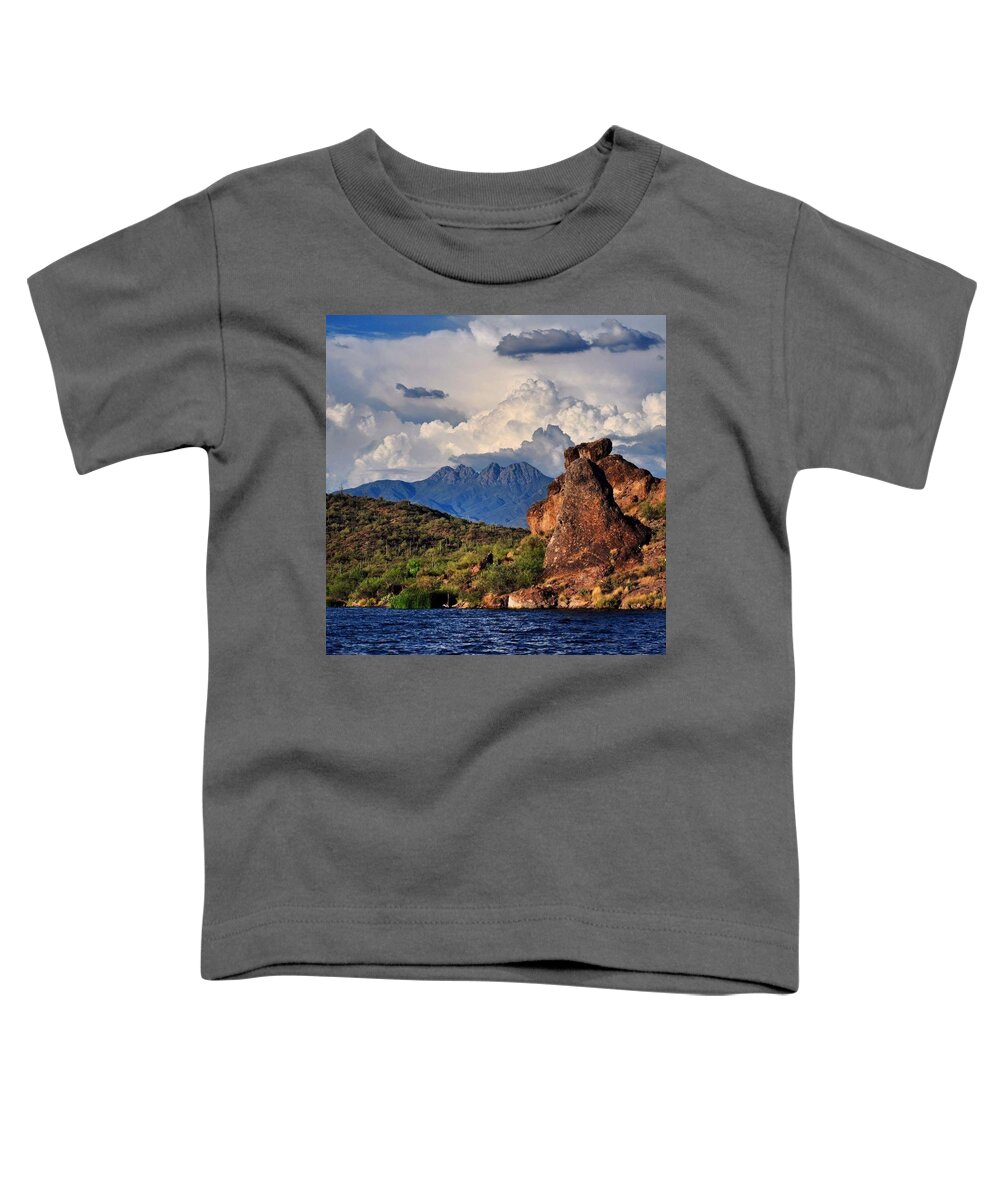 Mountain Toddler T-Shirt featuring the photograph Mountains in the Sky by Cheryl Wallace