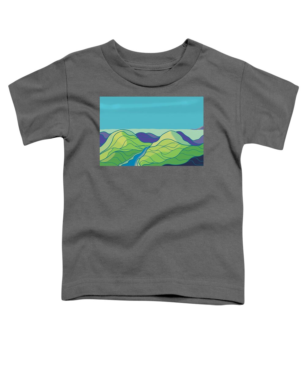Victor Shelley Toddler T-Shirt featuring the painting Mountainscape II by Victor Shelley