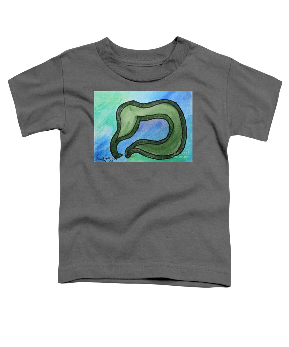 Mem Moving Water Sefer Yetzirah Gematria Talmud Zohar Mayim Eemah Judaica Hebrew Letters Jewish Toddler T-Shirt featuring the painting Moving MEM by Hebrewletters SL