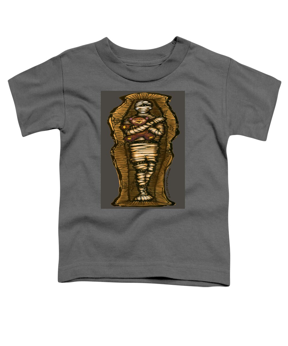 Halloween Toddler T-Shirt featuring the greeting card Mummy and Teddy by Kevin Middleton