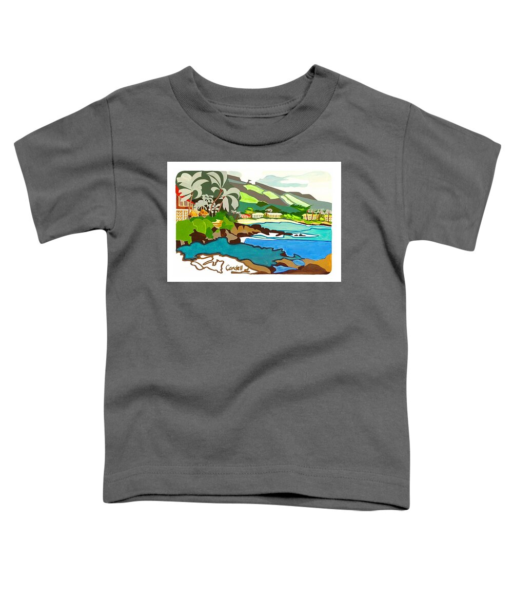 Tropical Island Toddler T-Shirt featuring the painting Napili Bay - Maui by Joan Cordell