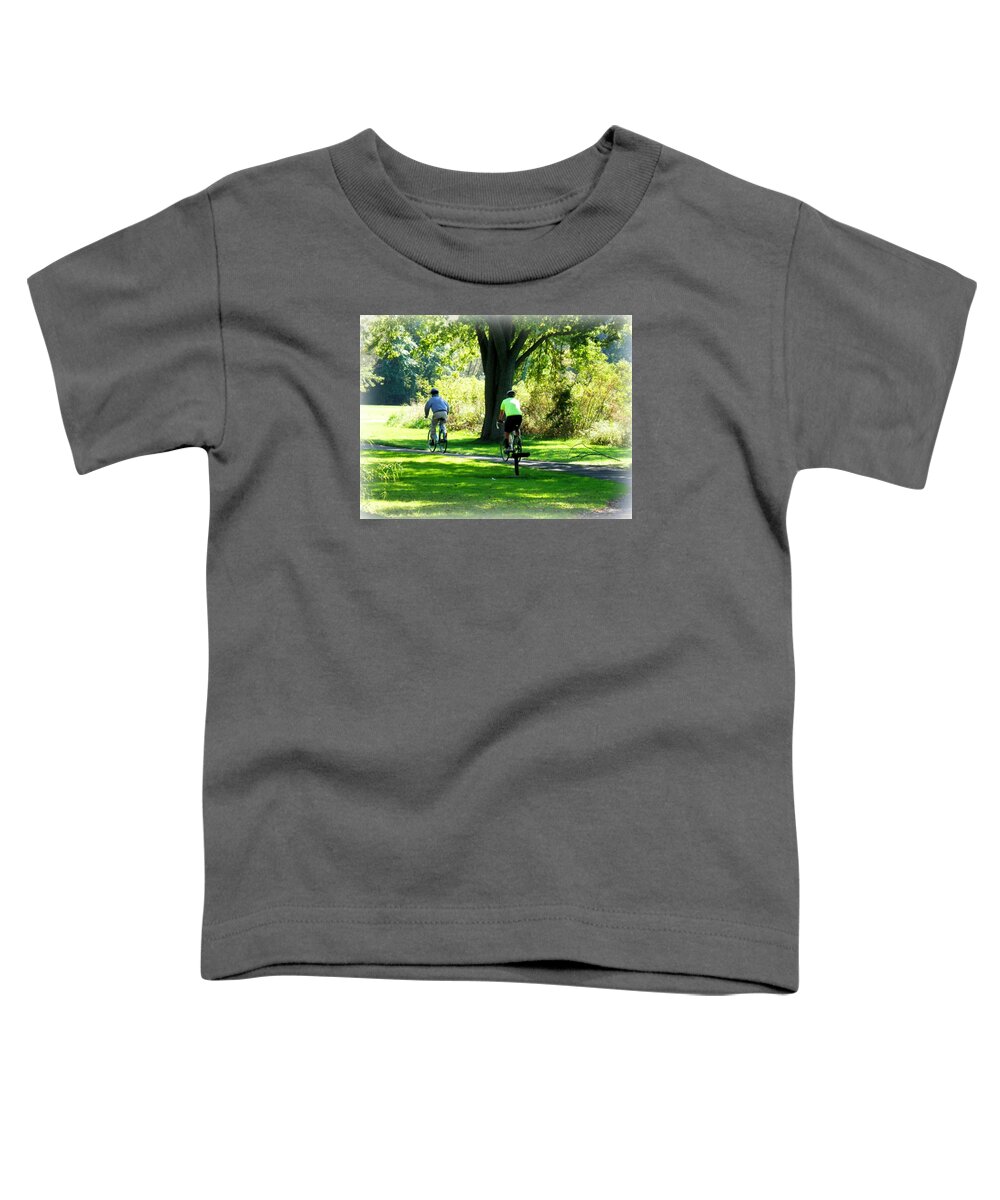 Cycling Toddler T-Shirt featuring the photograph Nature Ride by Deborah Kunesh