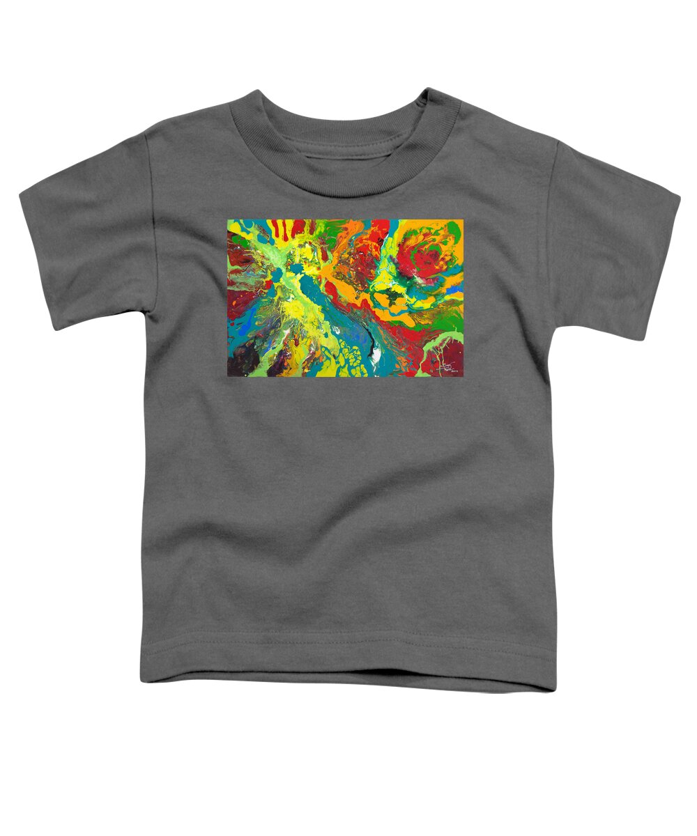 Nebula Toddler T-Shirt featuring the painting Nebula by Sally Trace