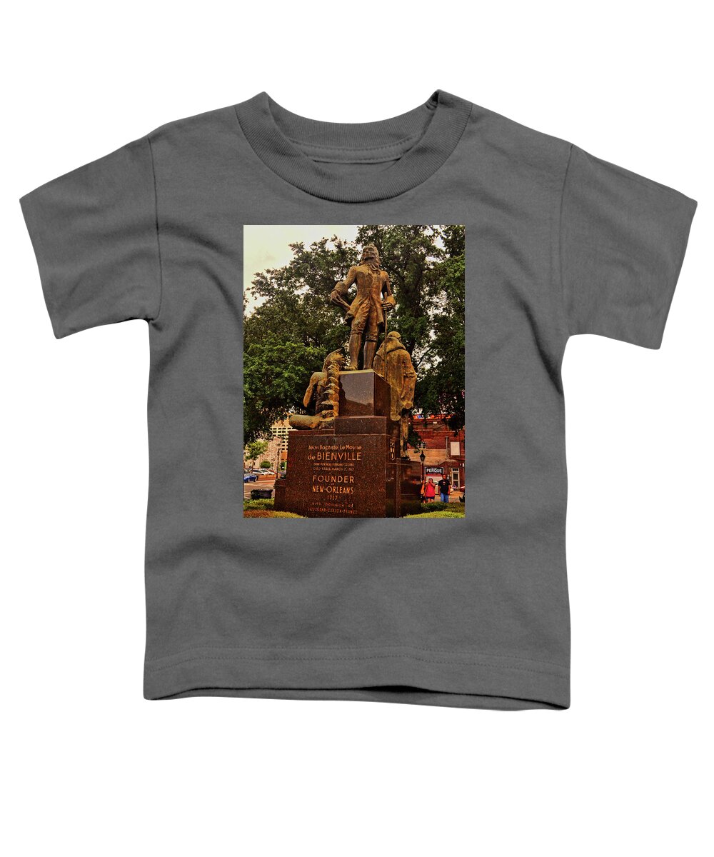 Statue Toddler T-Shirt featuring the photograph New Orleans Founder Statue 002 by George Bostian