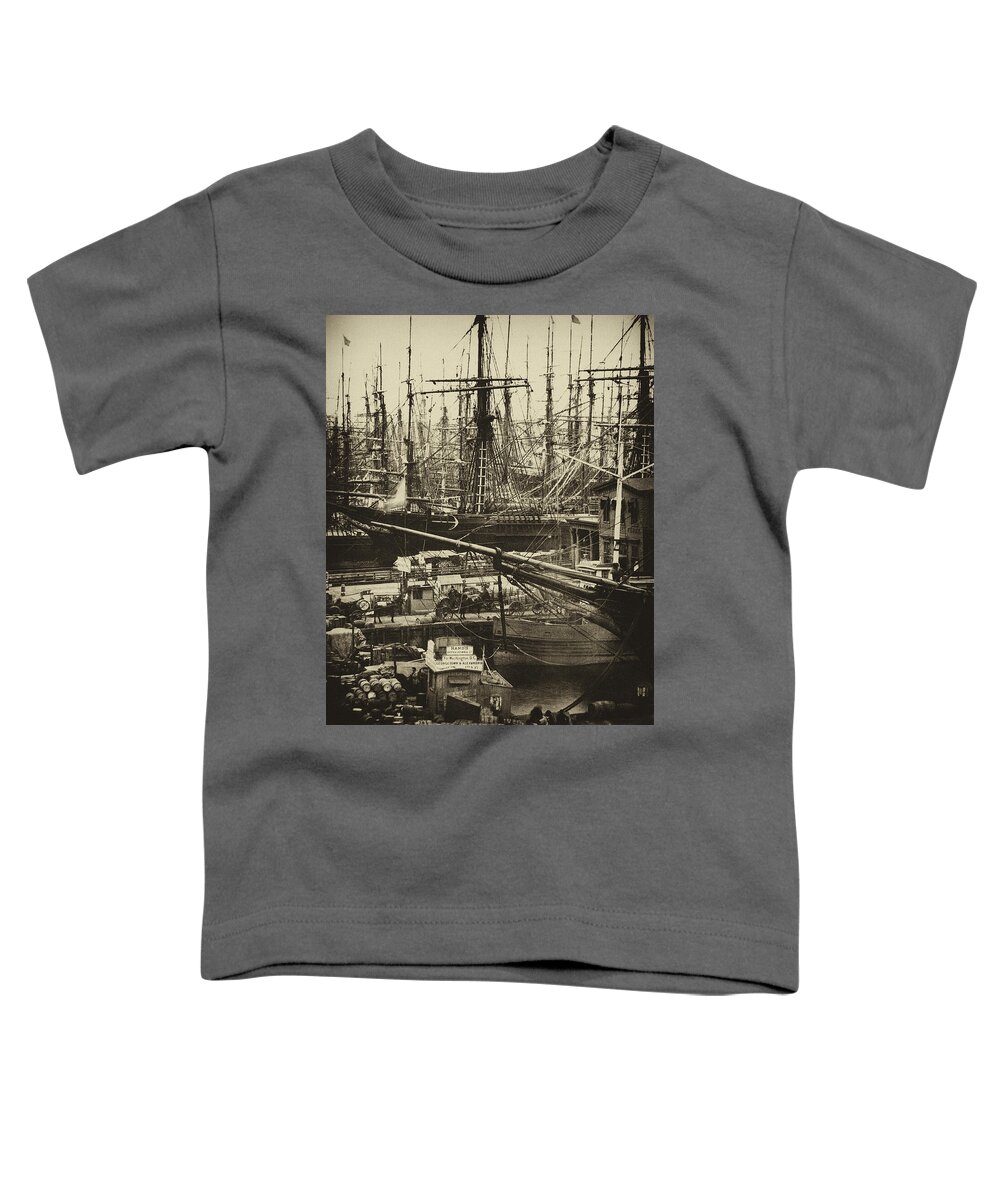 New York Toddler T-Shirt featuring the photograph New York City Docks - 1800s by Paul W Faust - Impressions of Light