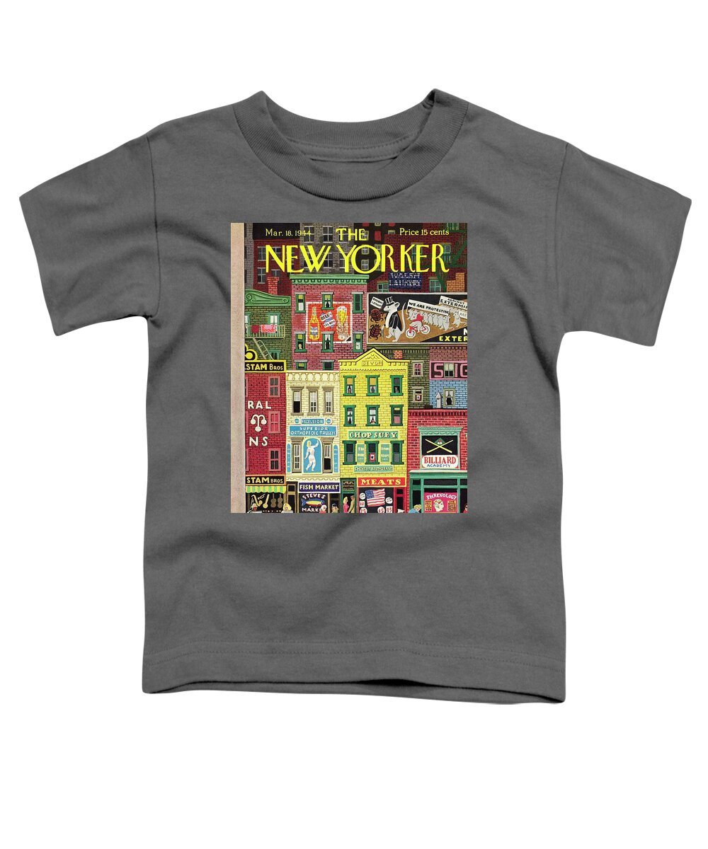 Street Toddler T-Shirt featuring the painting New Yorker March 18 1944 by Witold Gordon