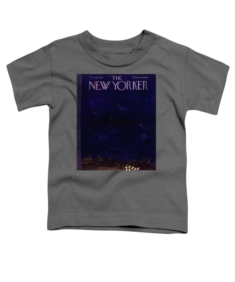 Halloween Toddler T-Shirt featuring the painting New Yorker October 29 1955 by Abe Birnbaum