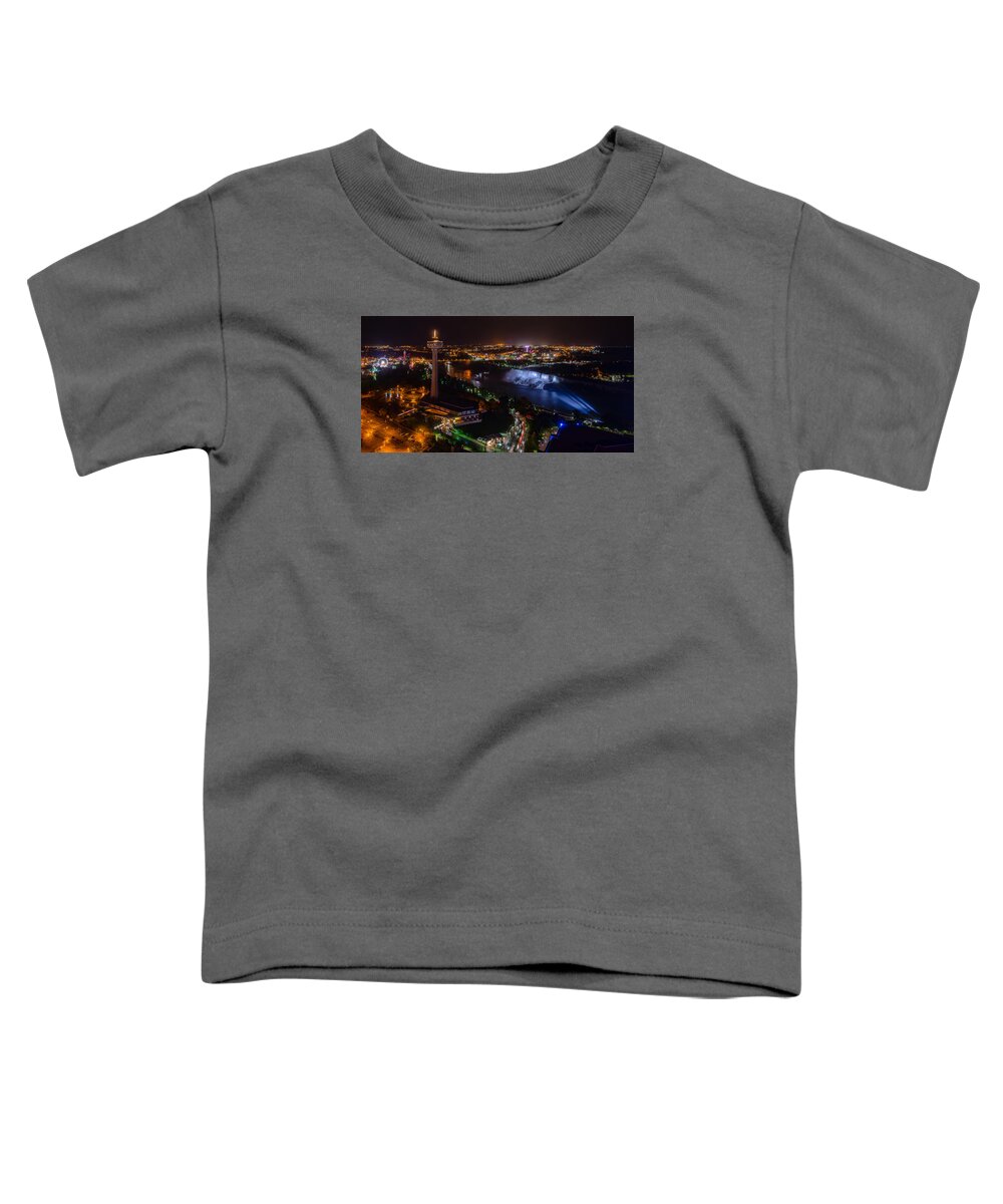 2:1 Toddler T-Shirt featuring the photograph Niagara Falls at Night #3 by Mark Rogers