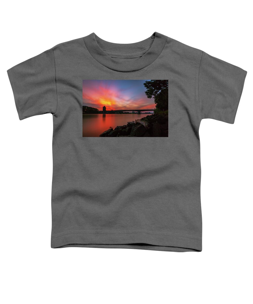 Nibelungenturm Toddler T-Shirt featuring the photograph Nibelungenbruecke by Marc Braner