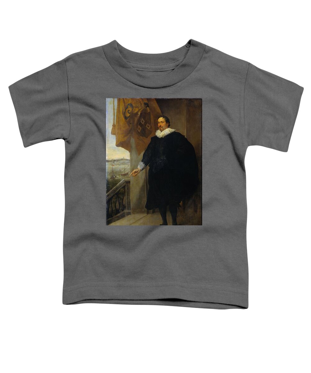 Nicolaes Van Der Borght Toddler T-Shirt featuring the painting Nicolaes van der Borght, Merchant of Antwerp by Vincent Monozlay