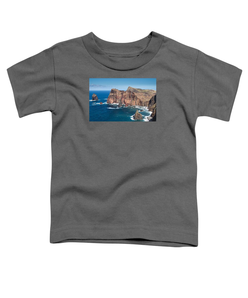Madeira Toddler T-Shirt featuring the photograph Northern coastline of Ponta de Sao Lourenco by Claudio Maioli