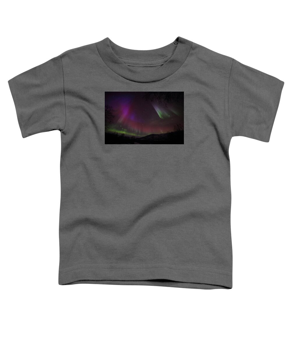 Northern Lights Toddler T-Shirt featuring the photograph Northern Lights Color Show by Pekka Sammallahti