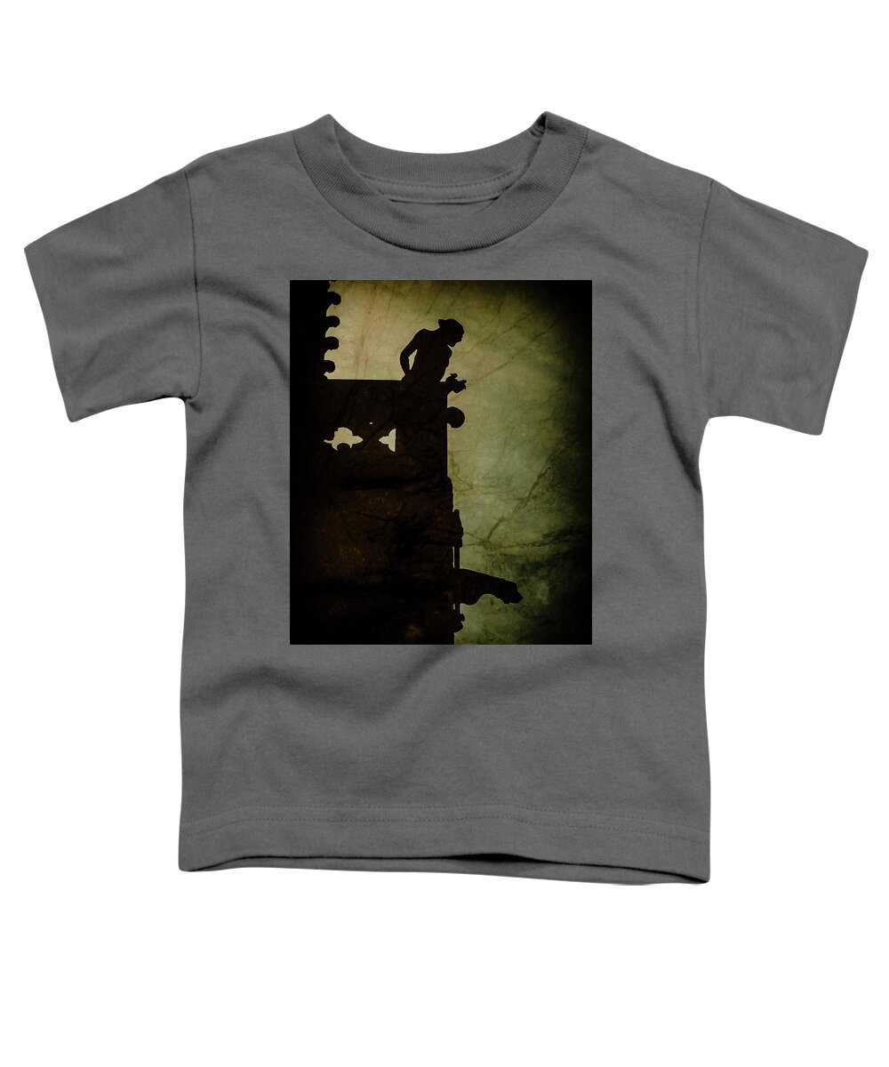 France Toddler T-Shirt featuring the photograph Paris, France - Gargoyle Watch by Mark Forte