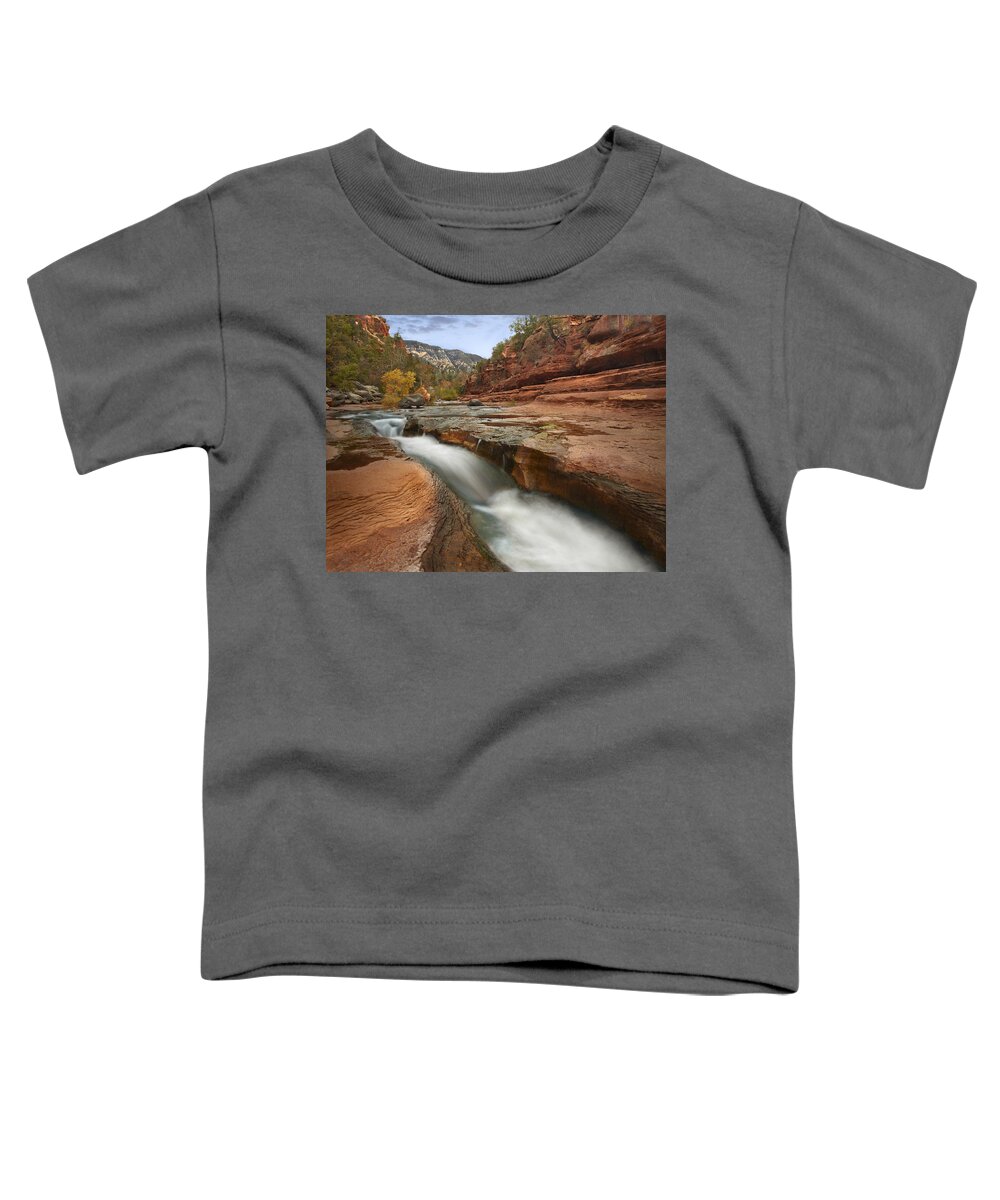 00438935 Toddler T-Shirt featuring the photograph Oak Creek In Slide Rock State Park by Tim Fitzharris
