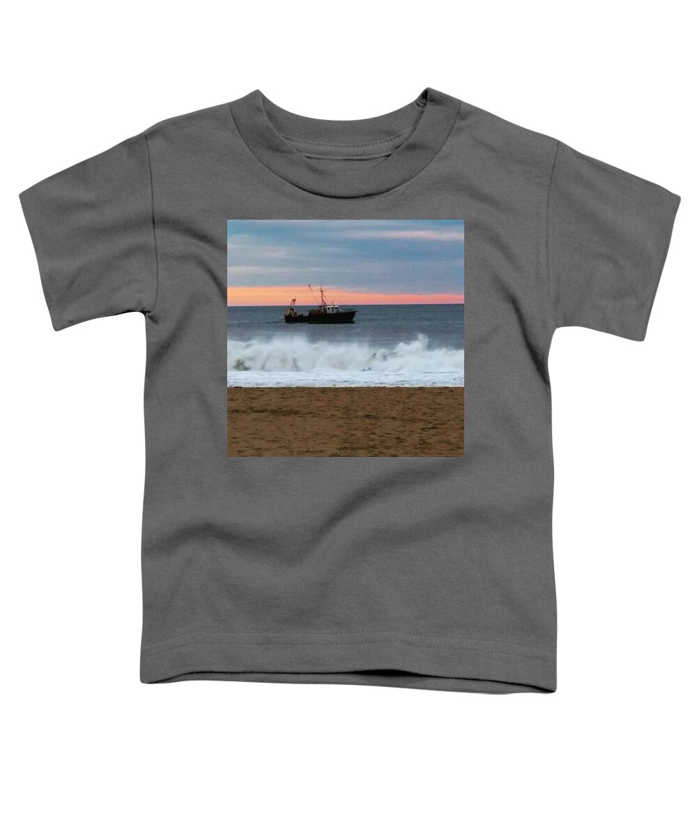 Ocean Toddler T-Shirt featuring the photograph Ocean Tug in the Storm by Vic Ritchey