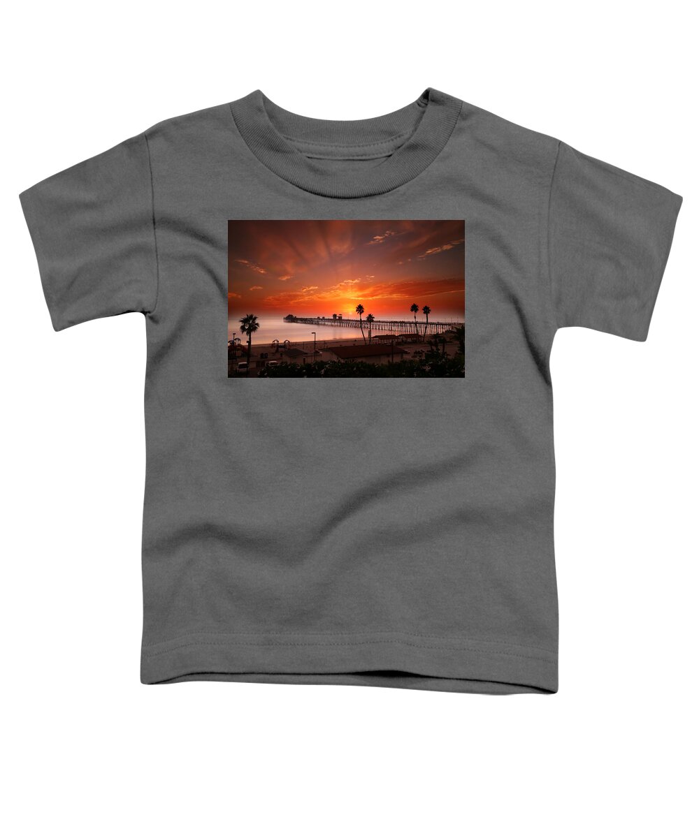  Sunset Toddler T-Shirt featuring the photograph Oceanside Sunset 9 by Larry Marshall