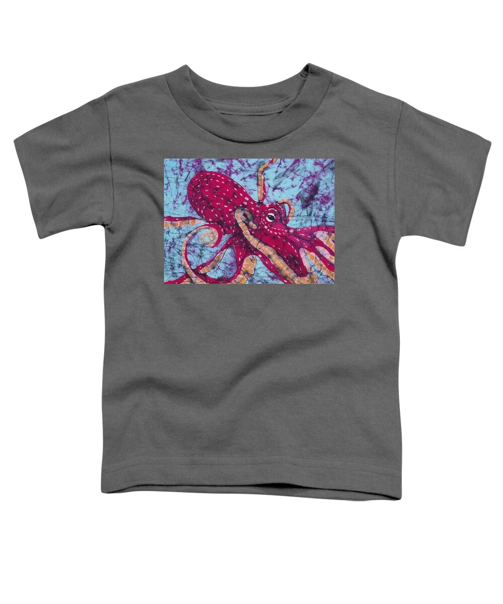 Octopus Toddler T-Shirt featuring the tapestry - textile Octopus by Kay Shaffer