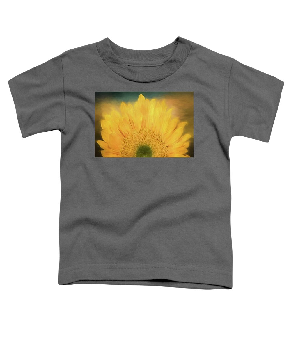 Sunflower Toddler T-Shirt featuring the mixed media Oh Happy Day by Teresa Wilson