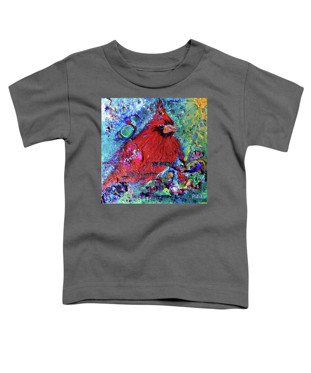 Redbird Toddler T-Shirt featuring the mixed media Oh Redbird, Oh Redbird by PJQandFriends Photography