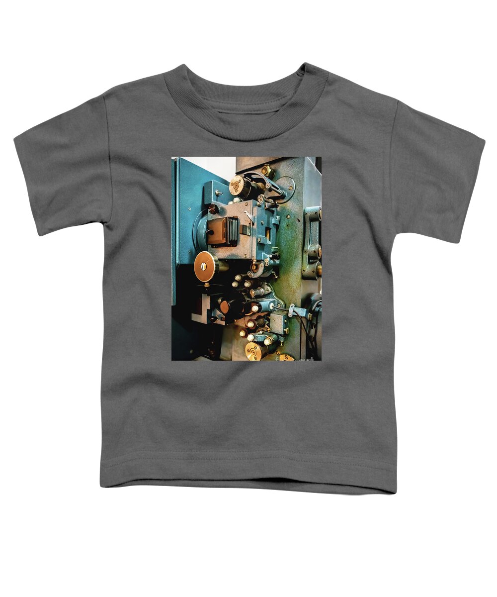 Film Toddler T-Shirt featuring the photograph Old cinematographic analogue machinery by Michal Bednarek