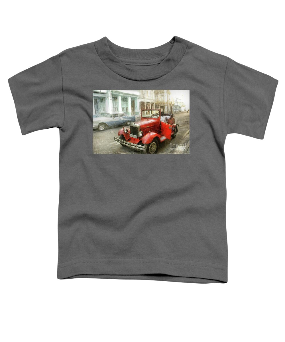Ford Toddler T-Shirt featuring the drawing Old Ford by Daliana Pacuraru