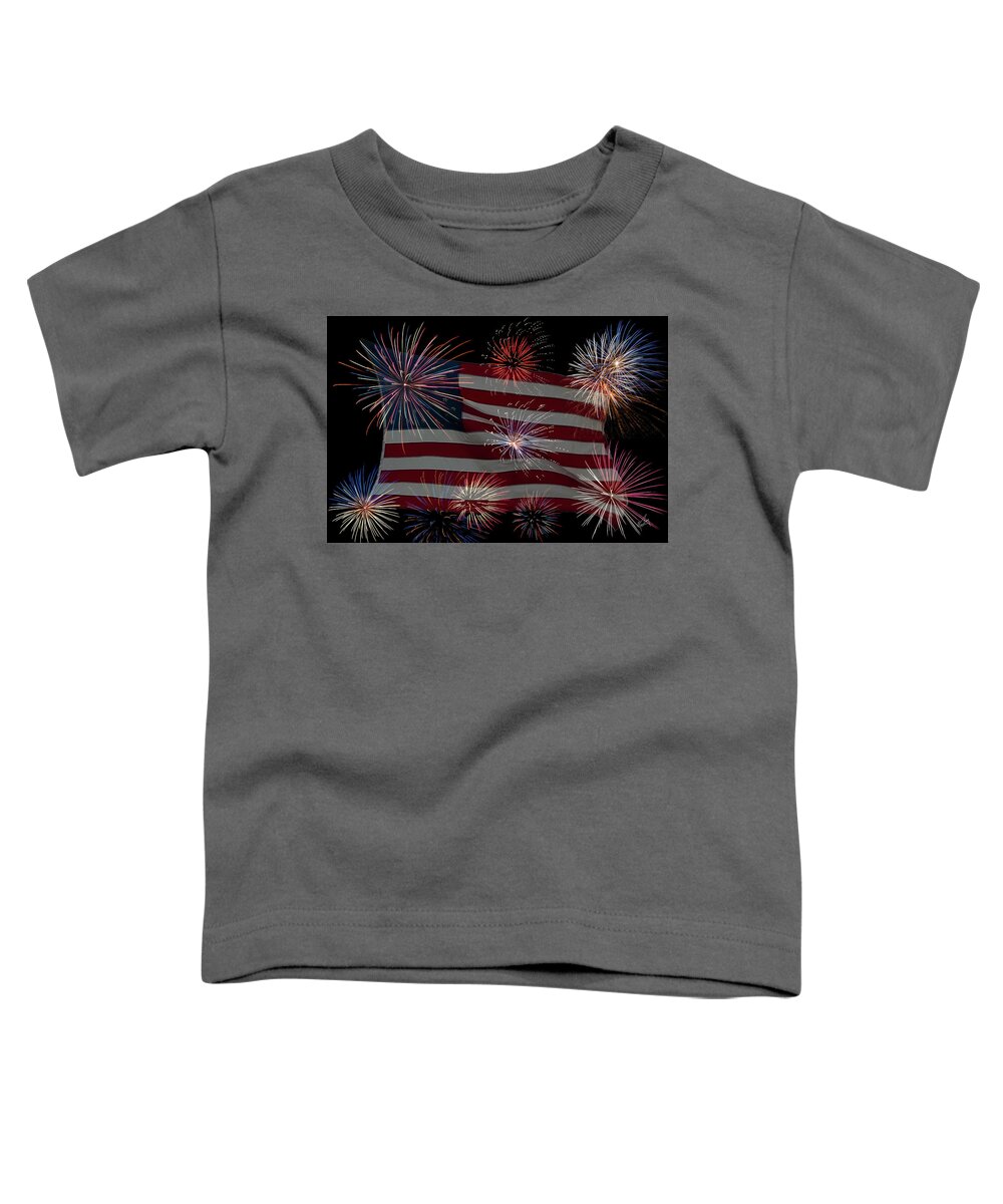 Fireworks Toddler T-Shirt featuring the photograph Old Glory by Norman Peay