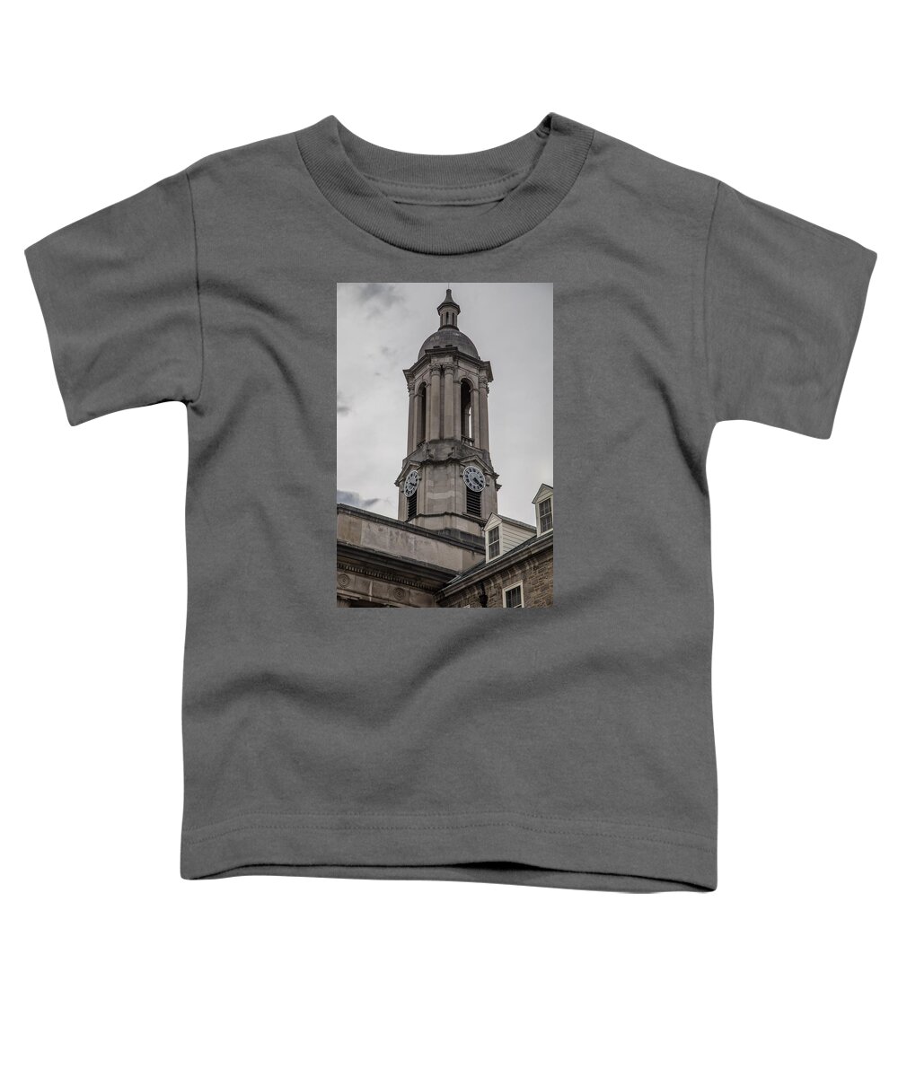 Penn State Toddler T-Shirt featuring the photograph Old Main Penn State Clock by John McGraw