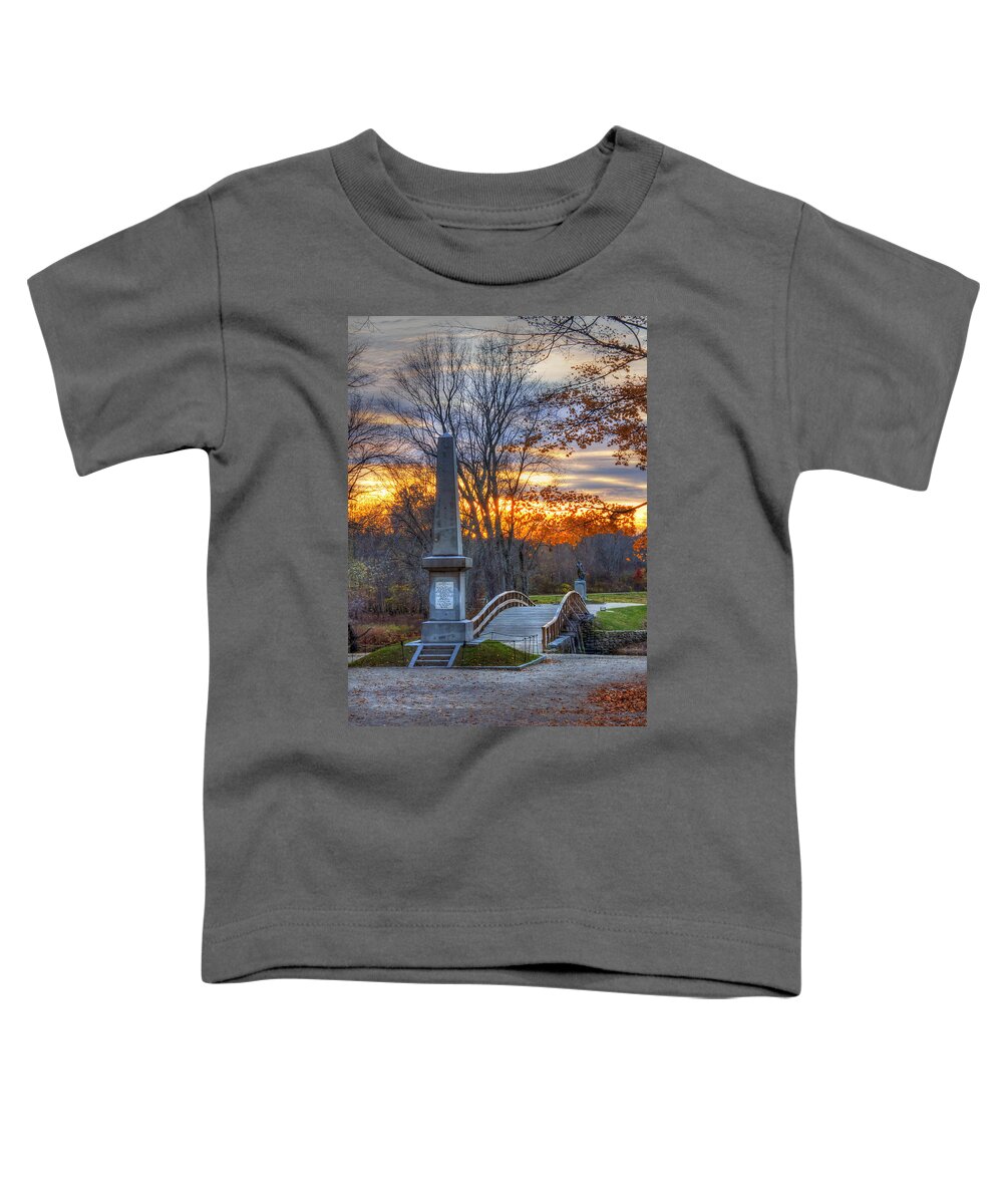Old North Bridge Toddler T-Shirt featuring the photograph Old North Bridge - Concord MA by Joann Vitali