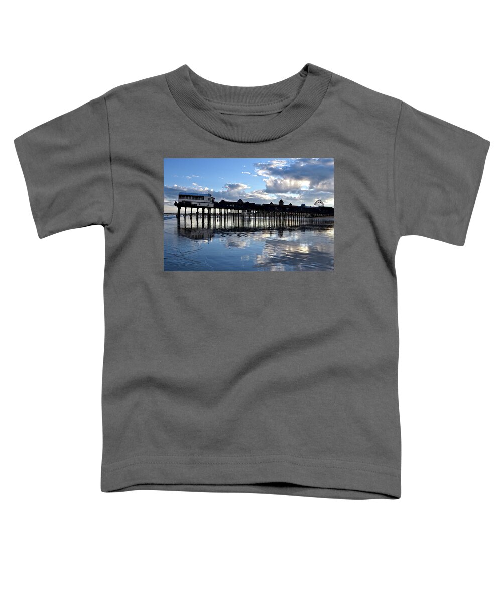 #old Orchard Beach Toddler T-Shirt featuring the photograph Old Orchard Beach Pier by Cornelia DeDona