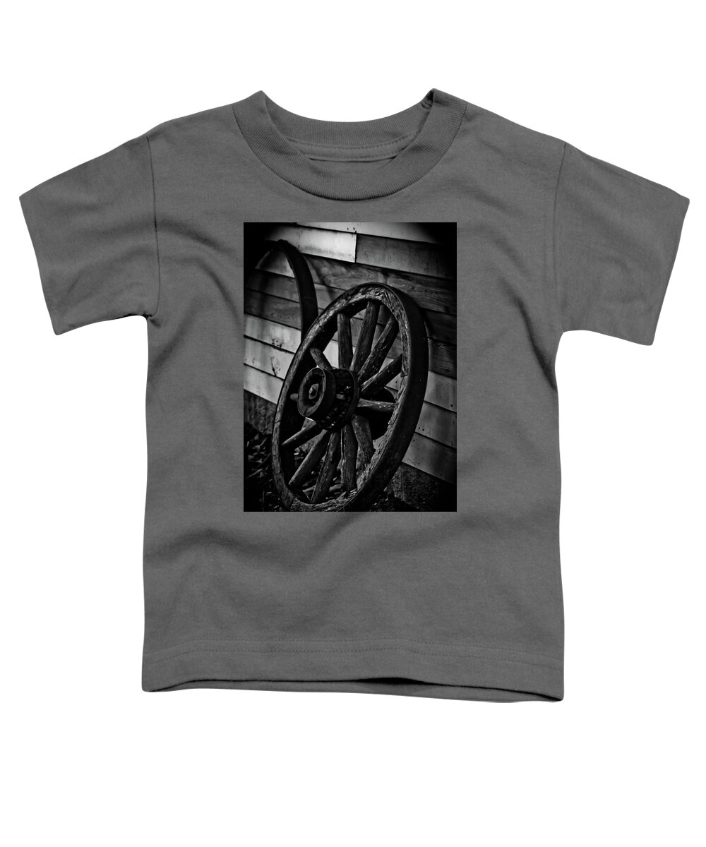 Old Toddler T-Shirt featuring the photograph Old Wagon Wheel by Joann Copeland-Paul