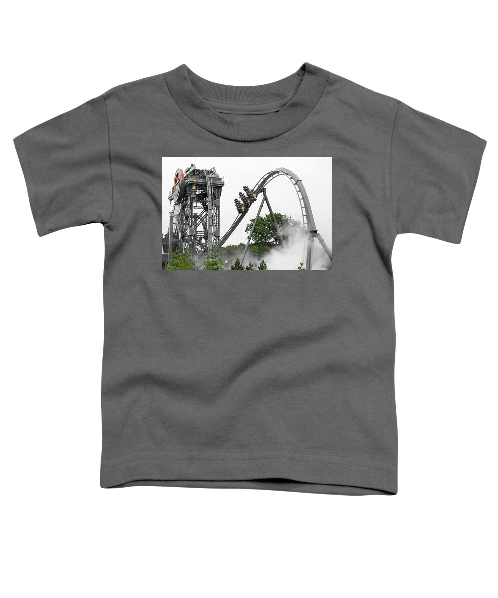 Park Toddler T-Shirt featuring the photograph On a Rollercoaster by Adriana Zoon