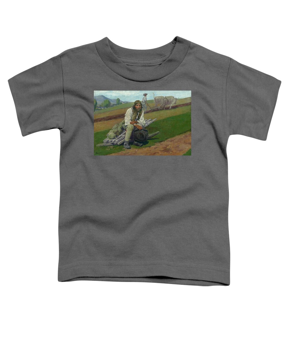 Hanula Toddler T-Shirt featuring the painting On native soil, Jozef Hanula by Vincent Monozlay