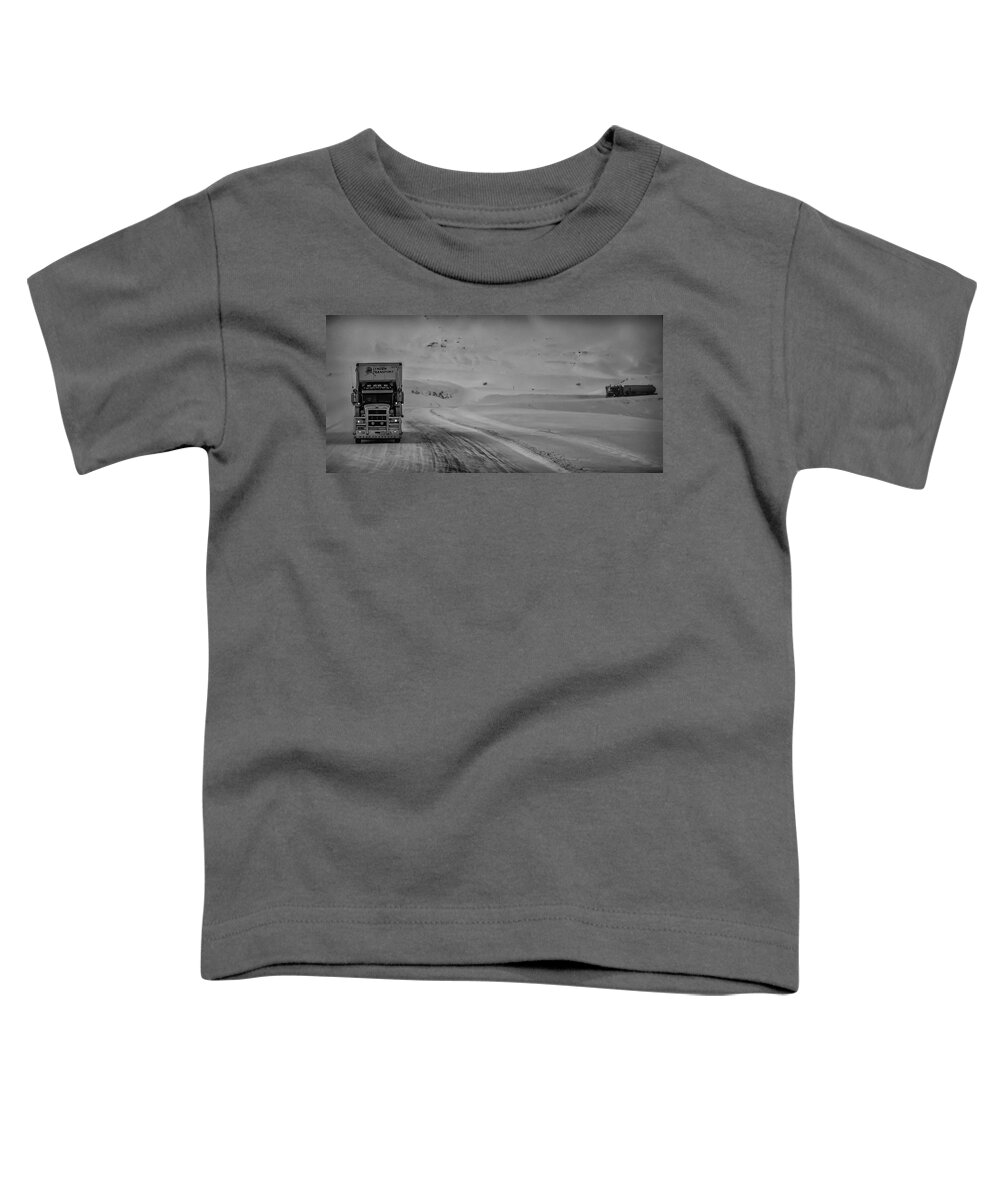 Ice Road Truckers Toddler T-Shirt featuring the photograph On the Dolton Highway by John Roach