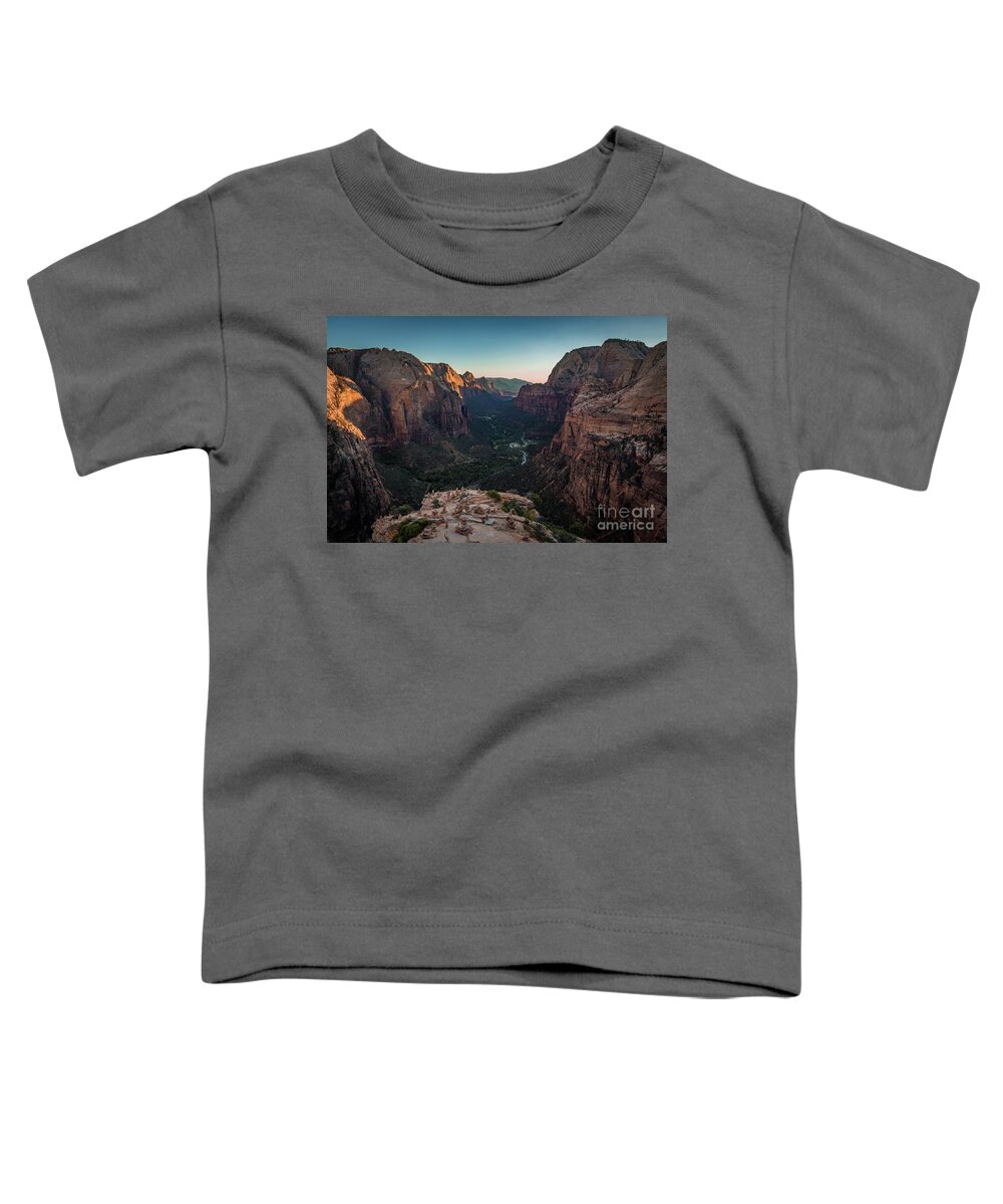 Adventure Toddler T-Shirt featuring the photograph On Top of Angels Landing by JR Photography