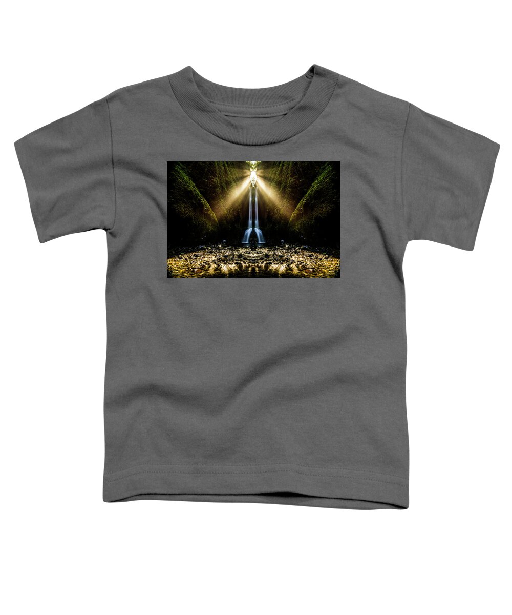 Natural Toddler T-Shirt featuring the digital art Oneonta Falls Reflection by Pelo Blanco Photo